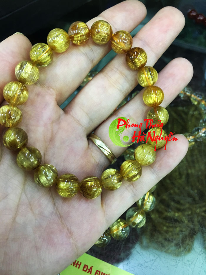 vòng tay đá thạch anh tóc vàng cao cấp